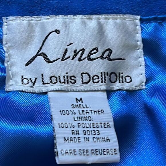 Leather Linea by Louis Dell'Olio Fully Lined Jacket Size M Royal Blue EUC - Picture 14 of 16